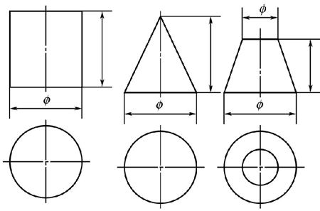 圖1-8圓柱-圓錐-圓臺(tái)鈑金件尺寸標(biāo)注